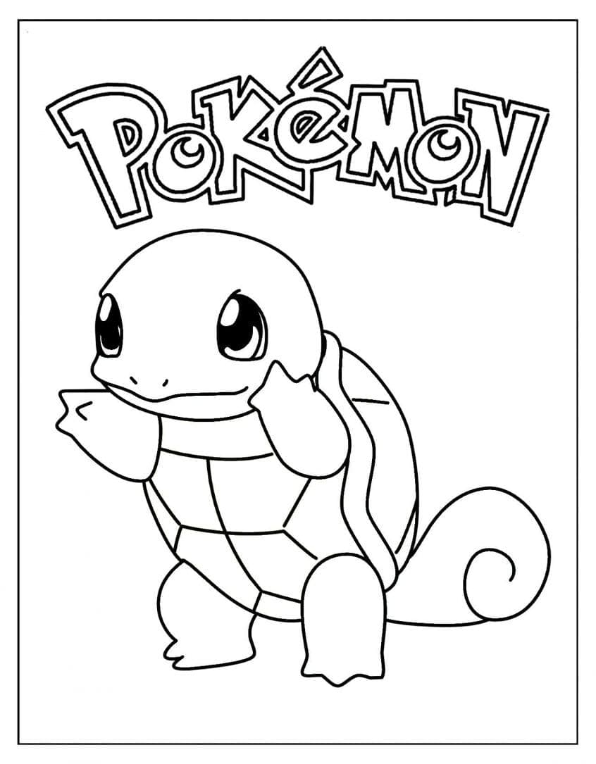 Desenho de Pokemon Squirtle para Colorir Pdf Grátis e Pintar