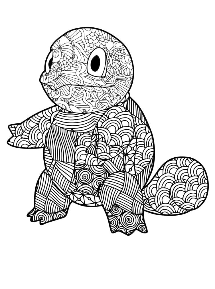 Desenho de Squirtle Download para Colorir e Pintar