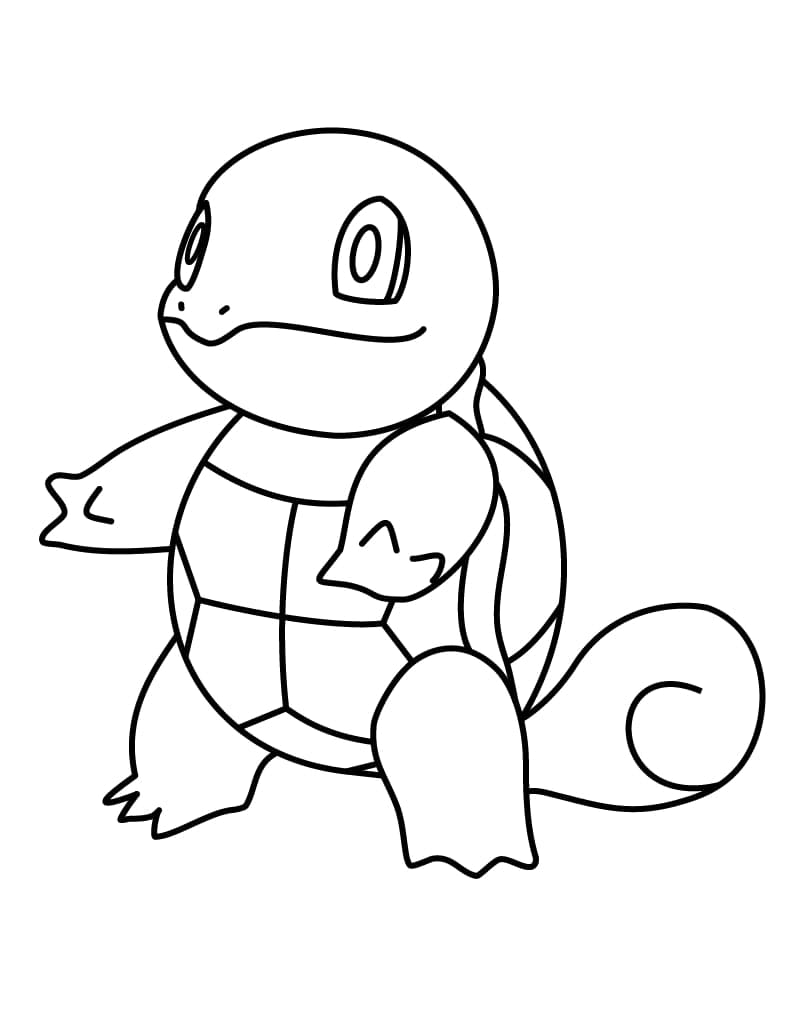 Desenho de Squirtle Imprimivel para Colorir e Pintar