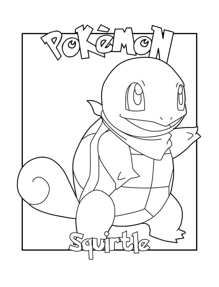 Desenho de Squirtle para Colorir Imprimivel e Pintar