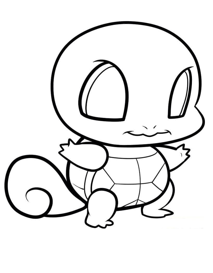 Desenho de Squirtle Pdf para Colorir e Pintar