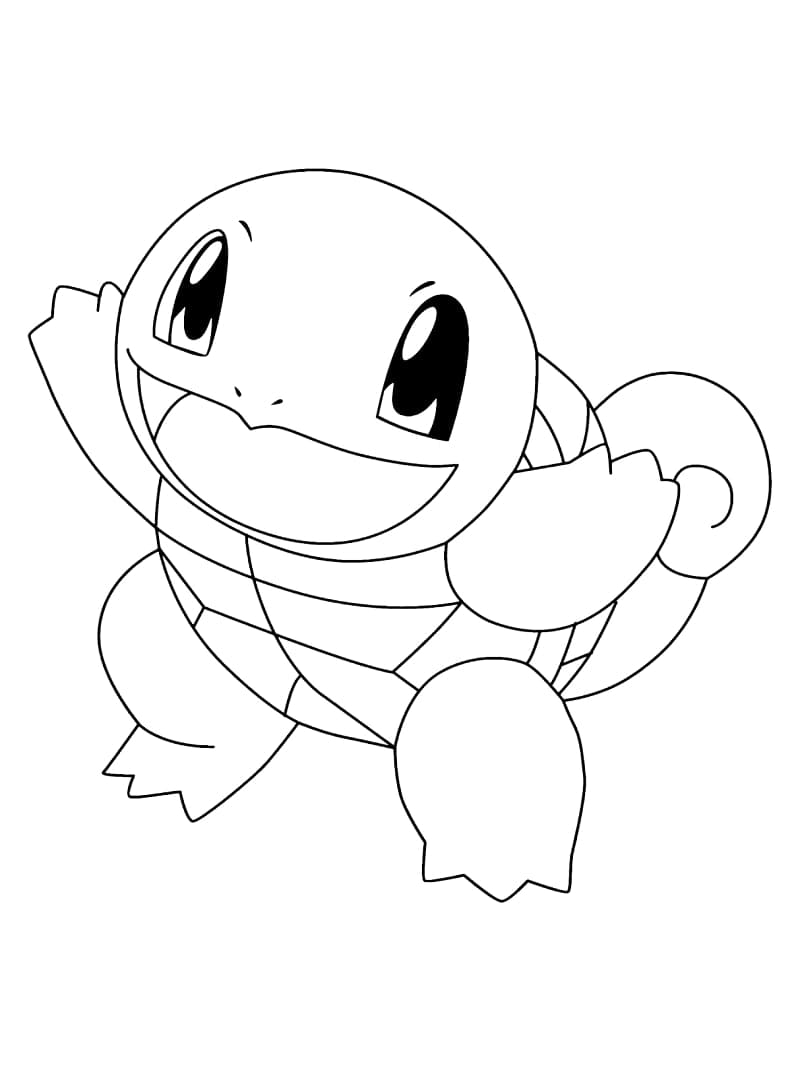 Desenho de Squirtle Pdf para Imprimir e Colorir e Pintar