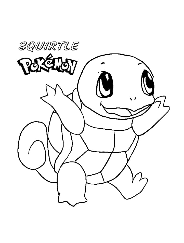 Desenho de Squirtle Pokemon Download para Imprimir e Colorir e Pintar
