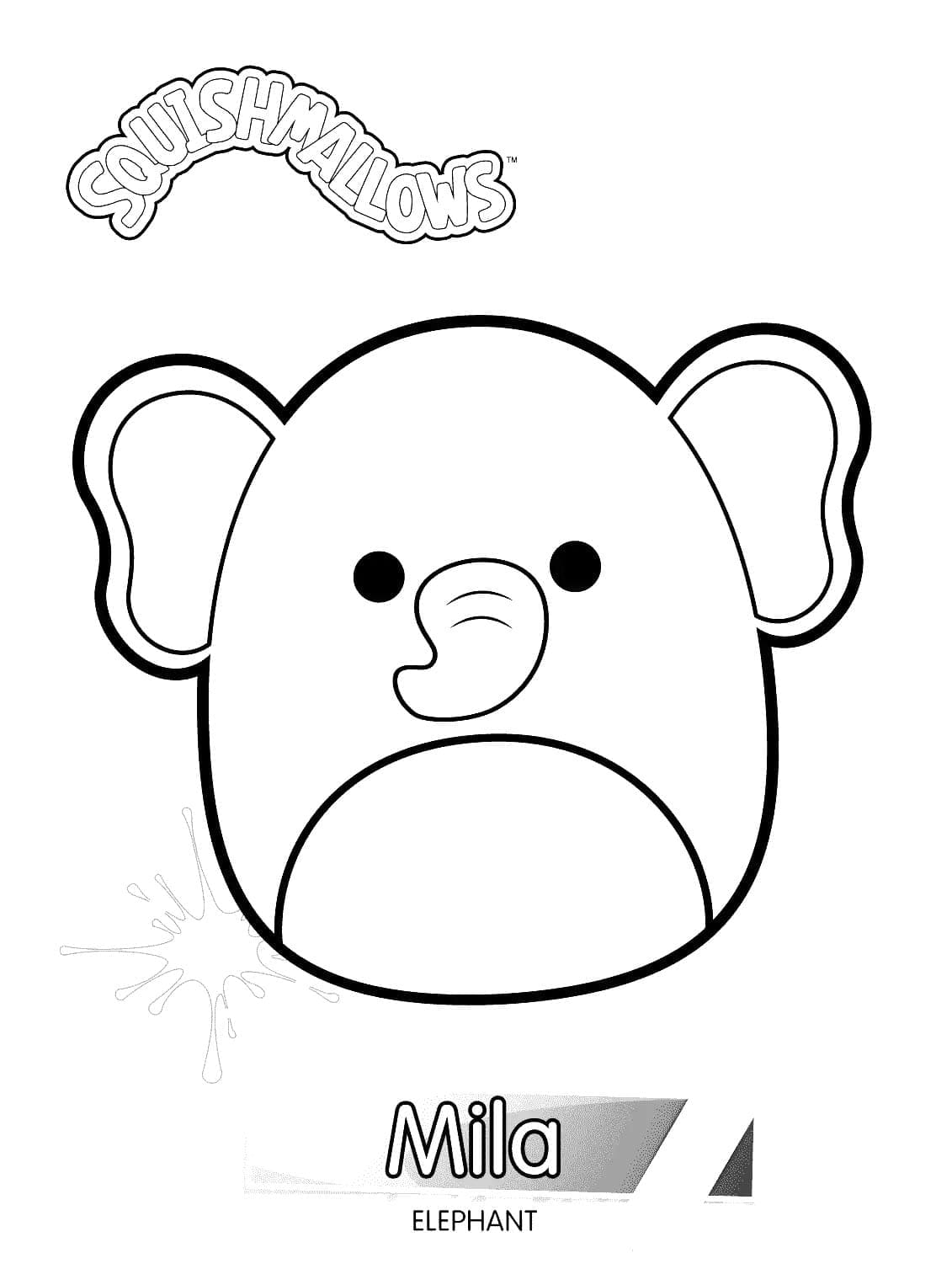 Desenho de Mila de Squishmallow para Colorir e Pintar