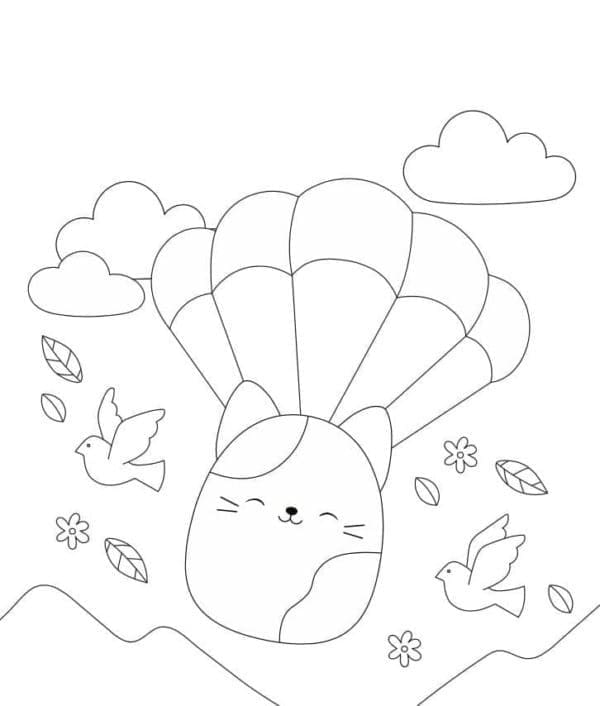 Desenho de Squishmallow para Crianças de 1 Ano para Colorir e Pintar