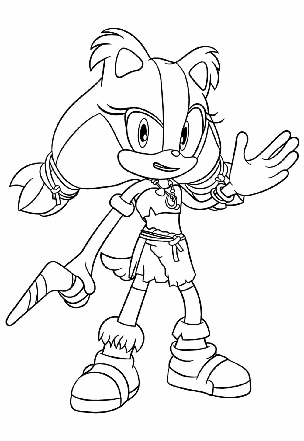 Desenho de Sonic Sticks The Badger para Colorir e Pintar