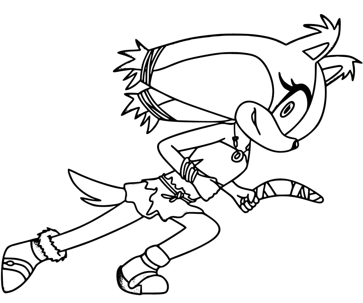 Desenho de Sticks The Badger Correndo para Colorir e Pintar