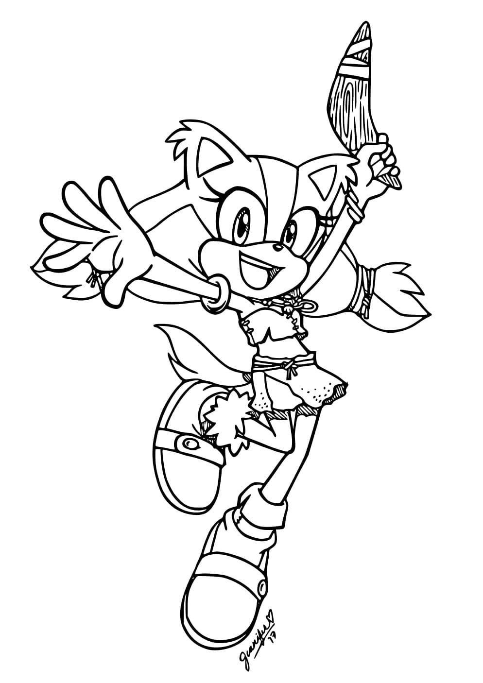 Desenho de Sticks The Badger Feliz para Colorir e Pintar