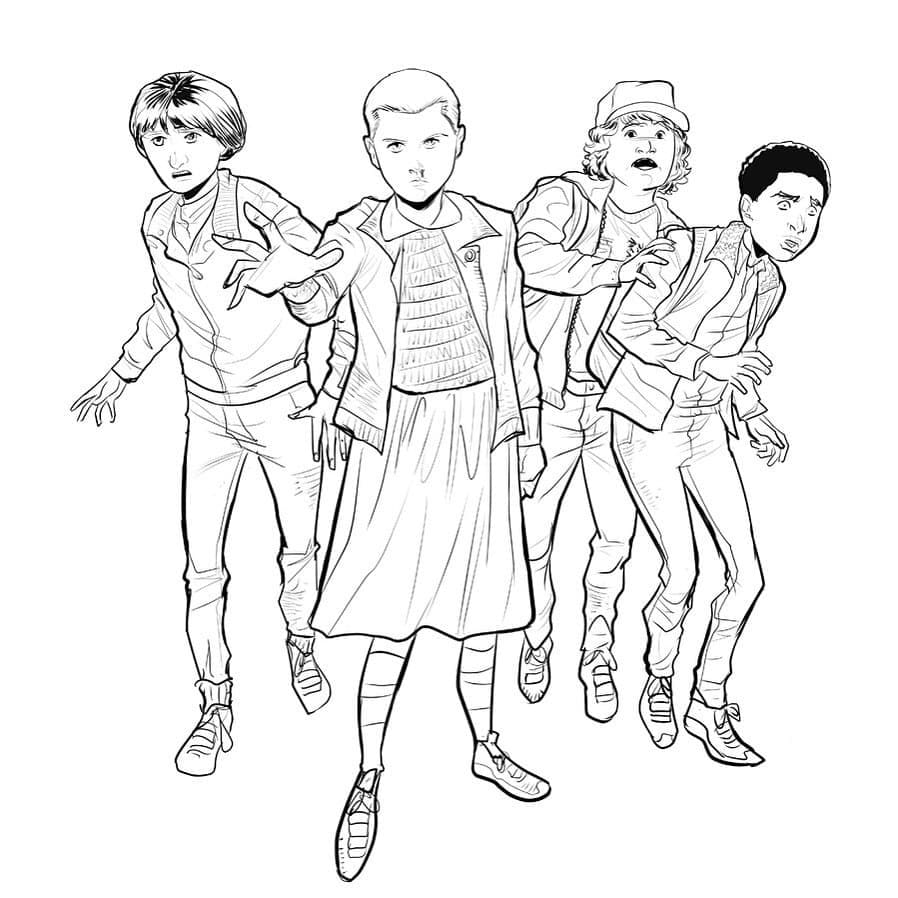 Desenho de Stranger Things para Colorir com Tinta Guache e Pintar