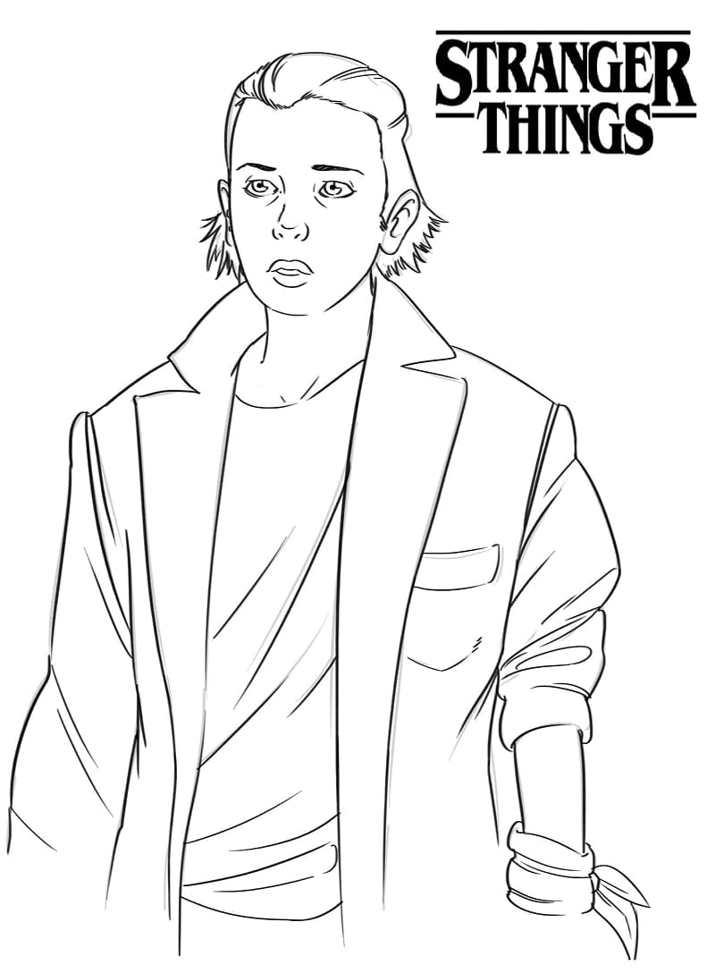 Desenho de Stranger Things para Imprimir em Pdf e Pintar