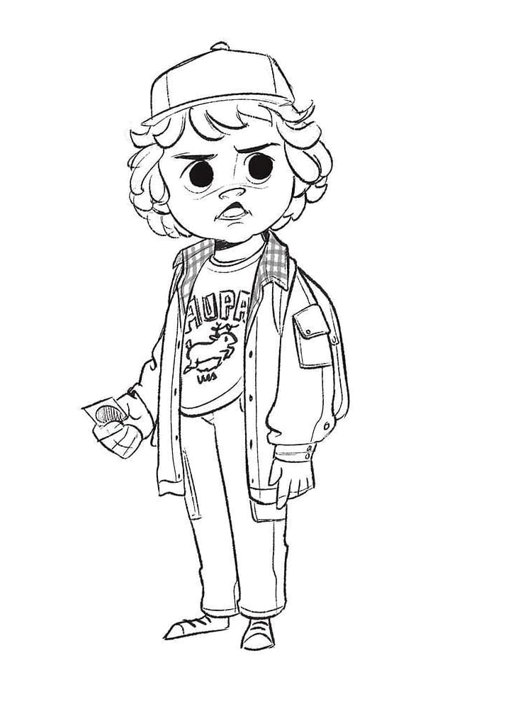 Desenho Dustin de Stranger Things para Colorir e Pintar