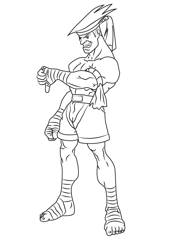 Desenho Adon Street Fighter para Colorir e Pintar