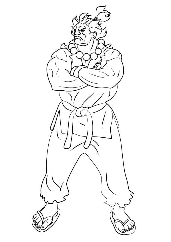 Desenho Akuma Street Fighter para Colorir e Pintar