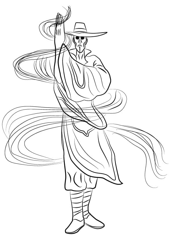 Desenho de Fang Street Fighter para Colorir e Pintar