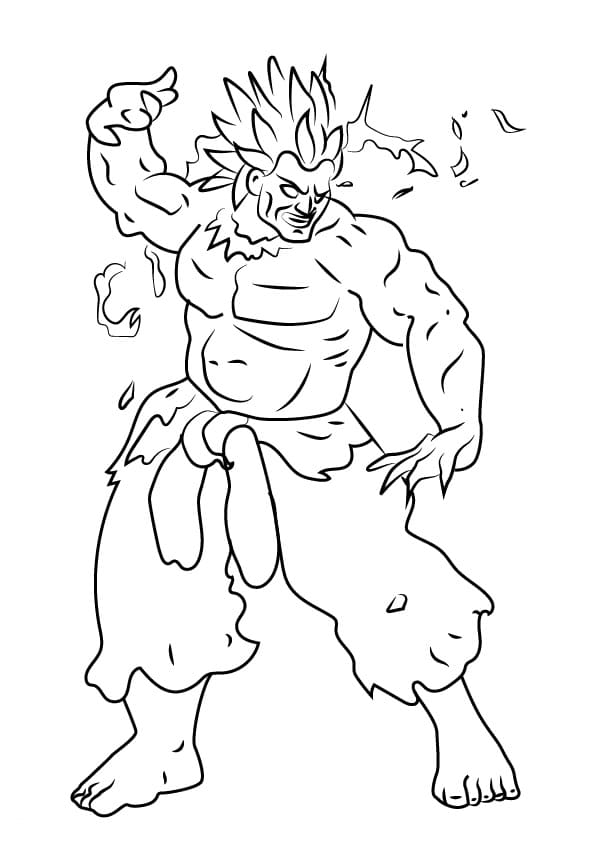 Desenho de Oni de Street Fighter para Colorir e Pintar