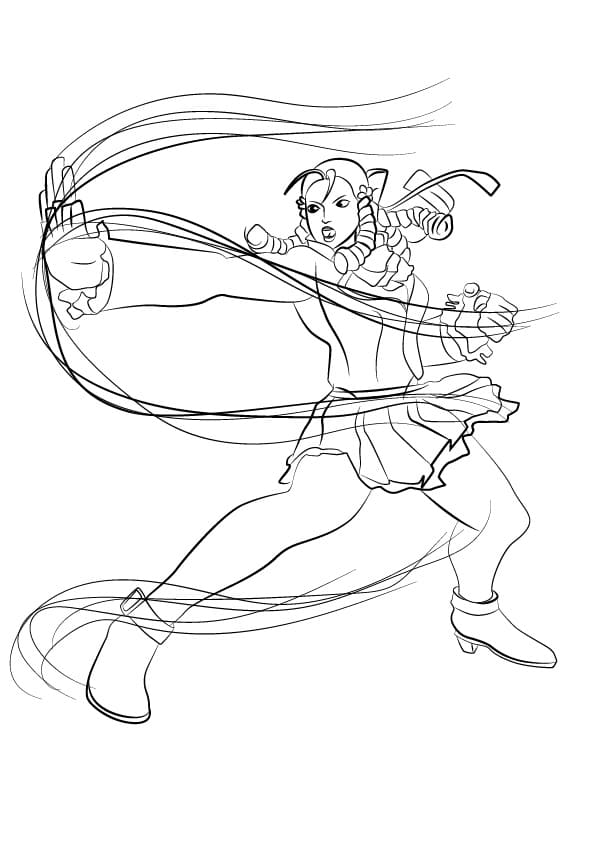 Desenho Karin Street Fighter para Colorir e Pintar