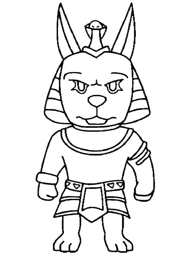 Desenho de Anubis Stumble Guys para Colorir e Pintar