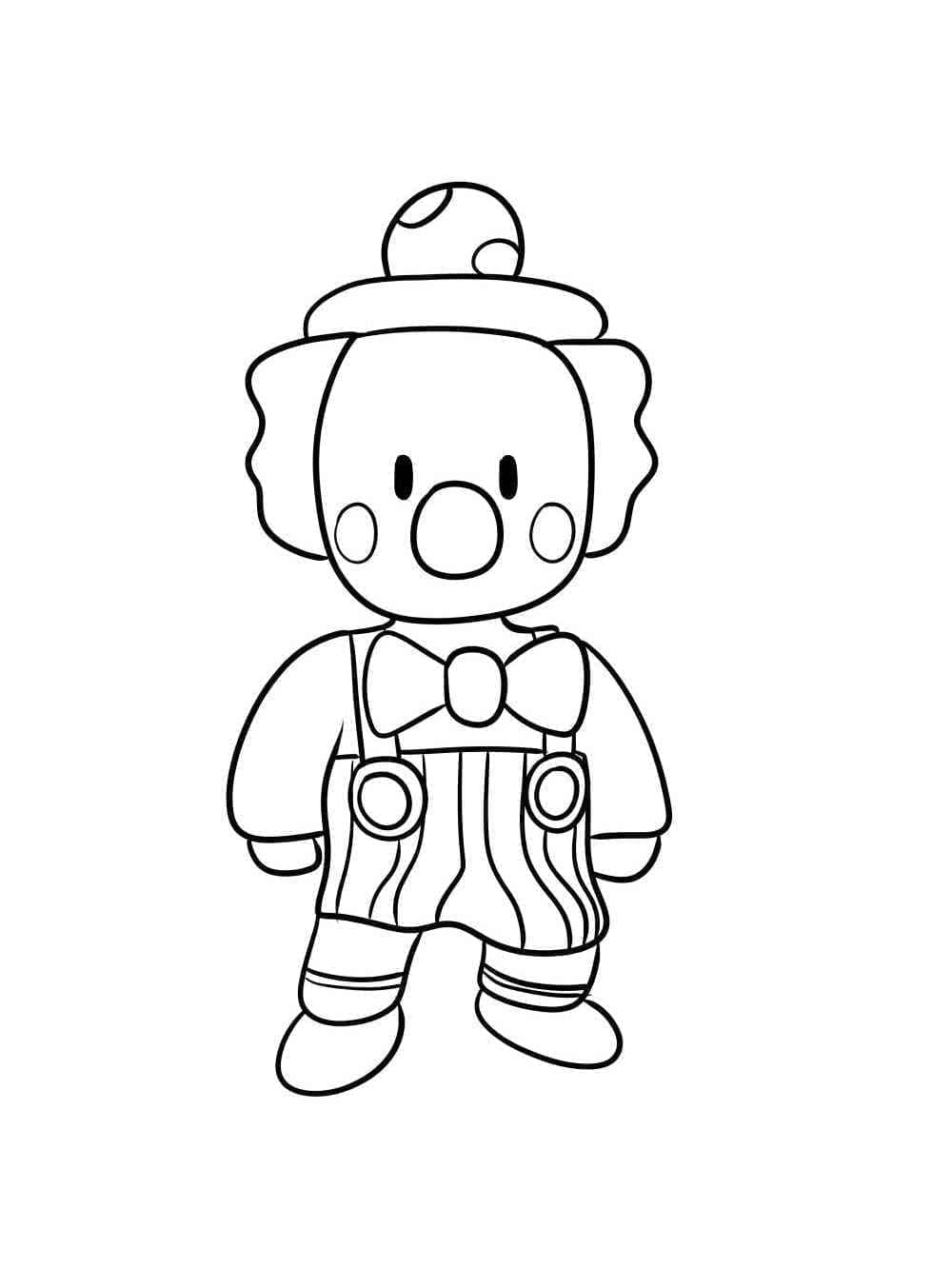 Desenho de Clown Bozo Stumble Guys para Colorir e Pintar