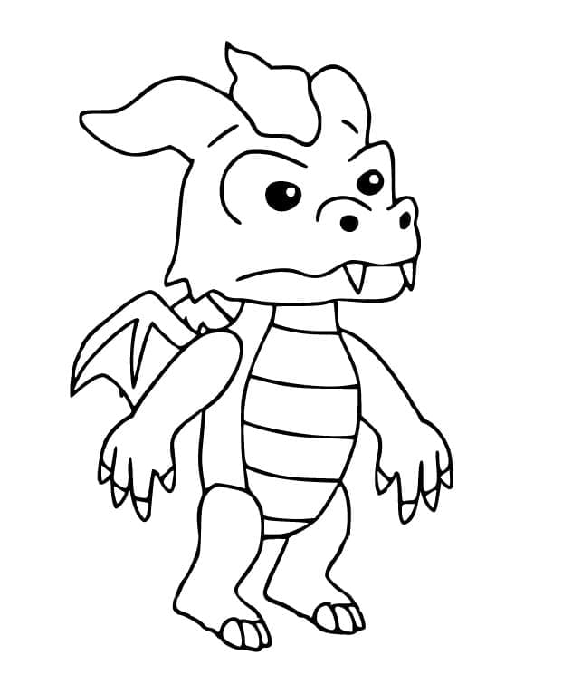 Desenho de Dragão Stumble Guys para Colorir e Pintar