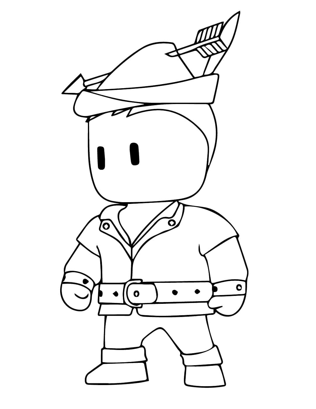 Desenho de Green Hood Stumble Guys para Colorir e Pintar