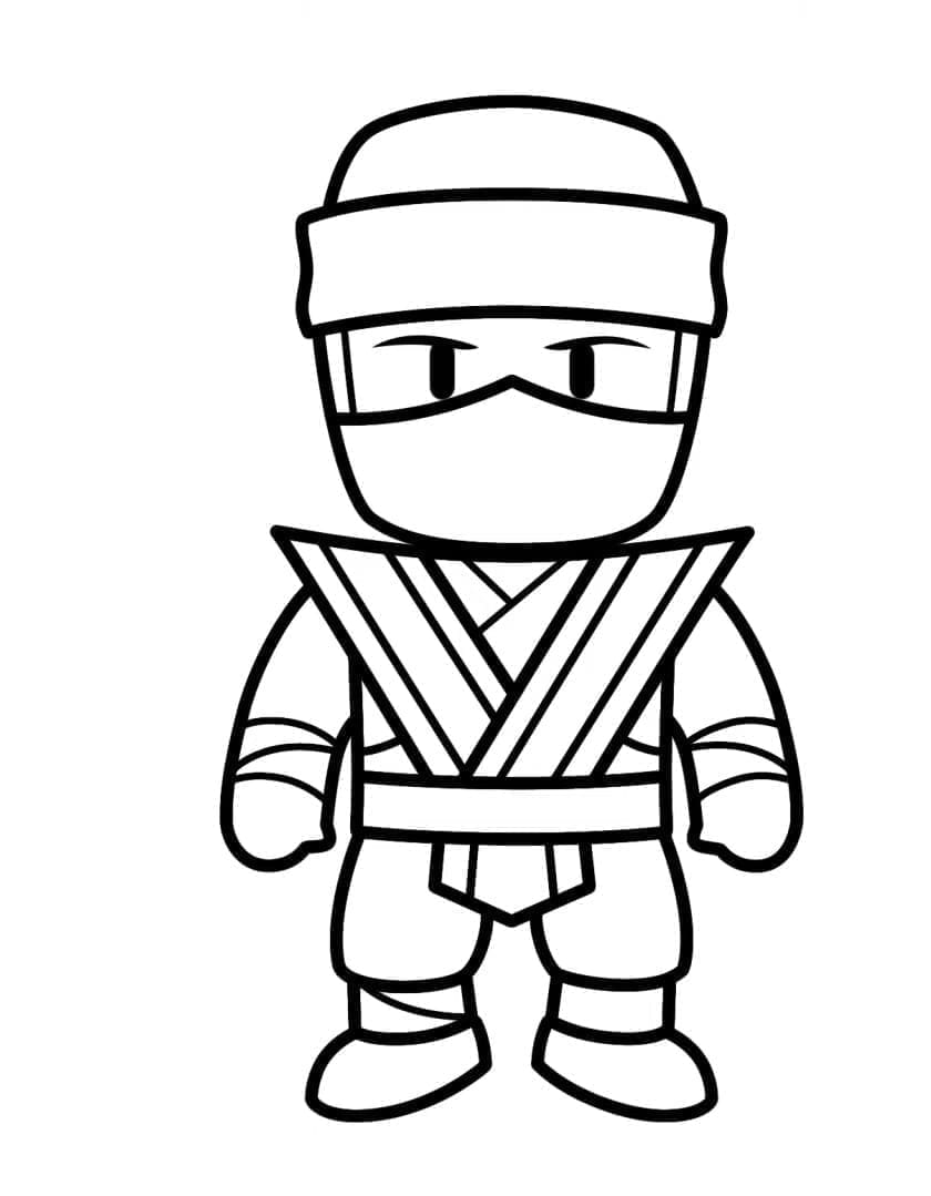 Desenho de Ninja Kai Stumble Guys para Colorir e Pintar