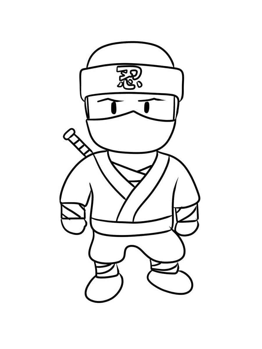 Desenho de Ninja Stumble Guys para Colorir e Pintar