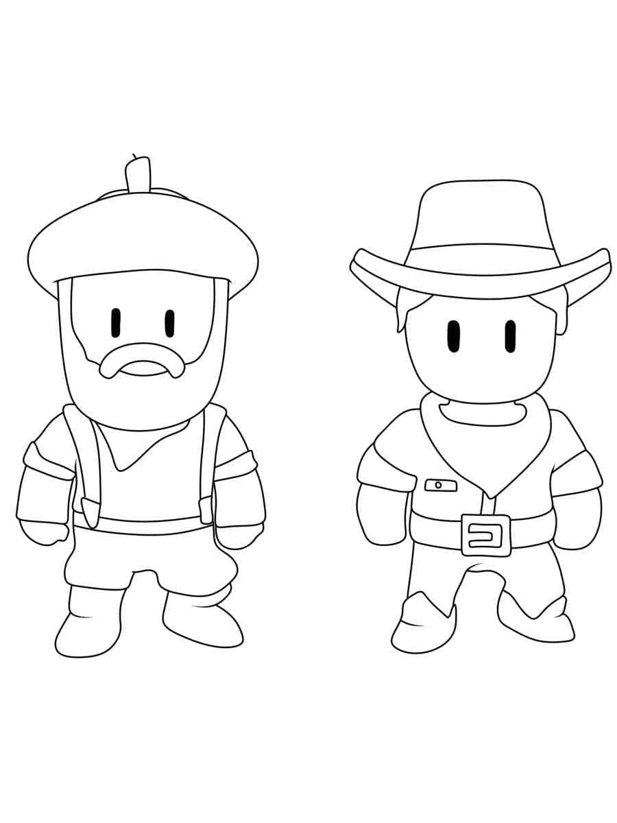 Desenho de Personagens Stumble Guys para Colorir e Pintar