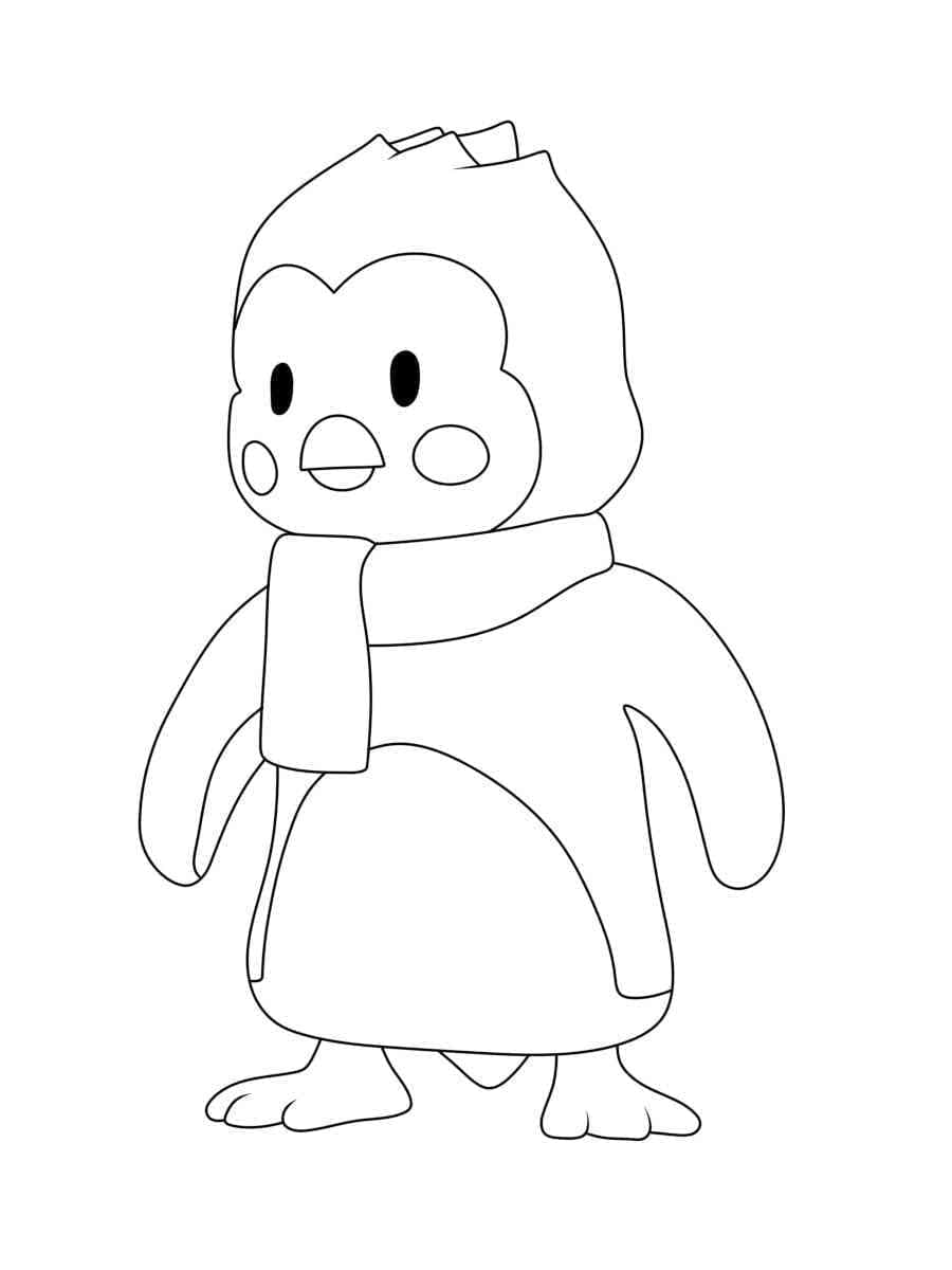 Desenho de Pinguim Stumble Guys para Colorir e Pintar