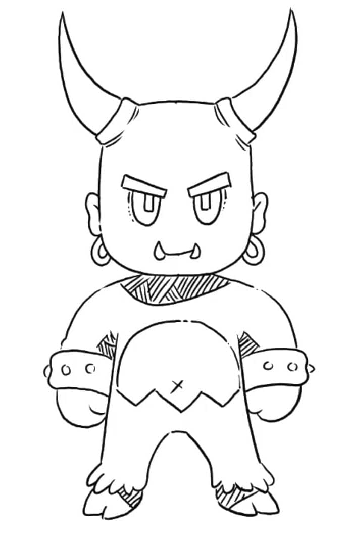 Desenho de Red Demon Stumble Guys para Colorir e Pintar