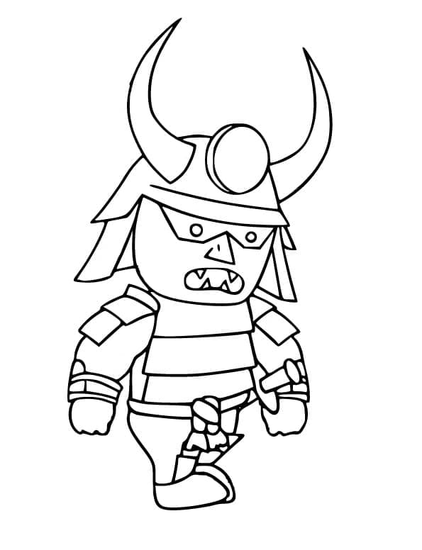 Desenho de Samurai Stumble Guys para Colorir e Pintar