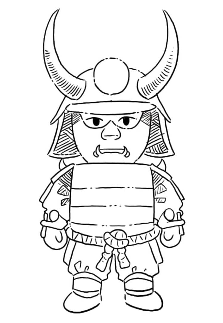 Desenho de Sei Taishogun Stumble Guys para Colorir e Pintar