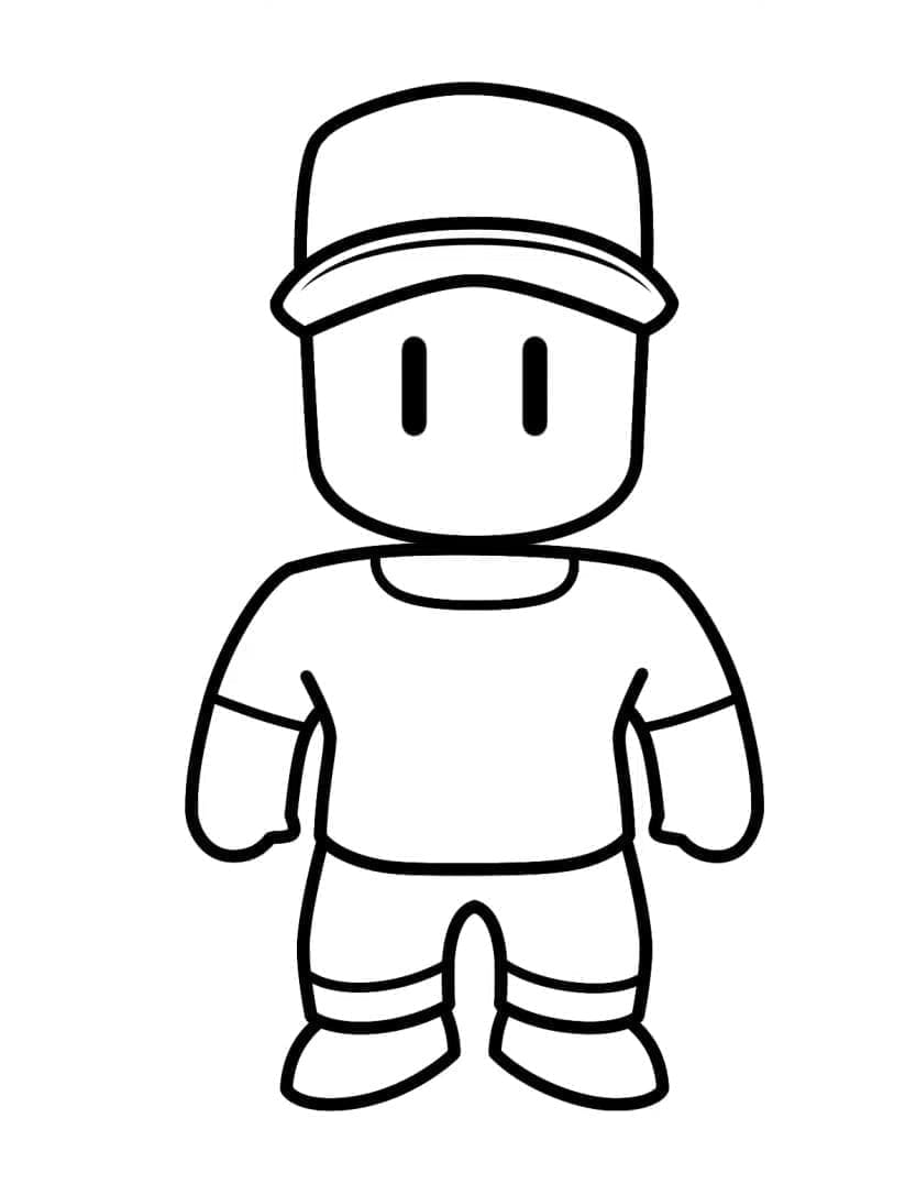 Desenho de Stumble Guys Imprimivel para Crianças para Colorir e Pintar