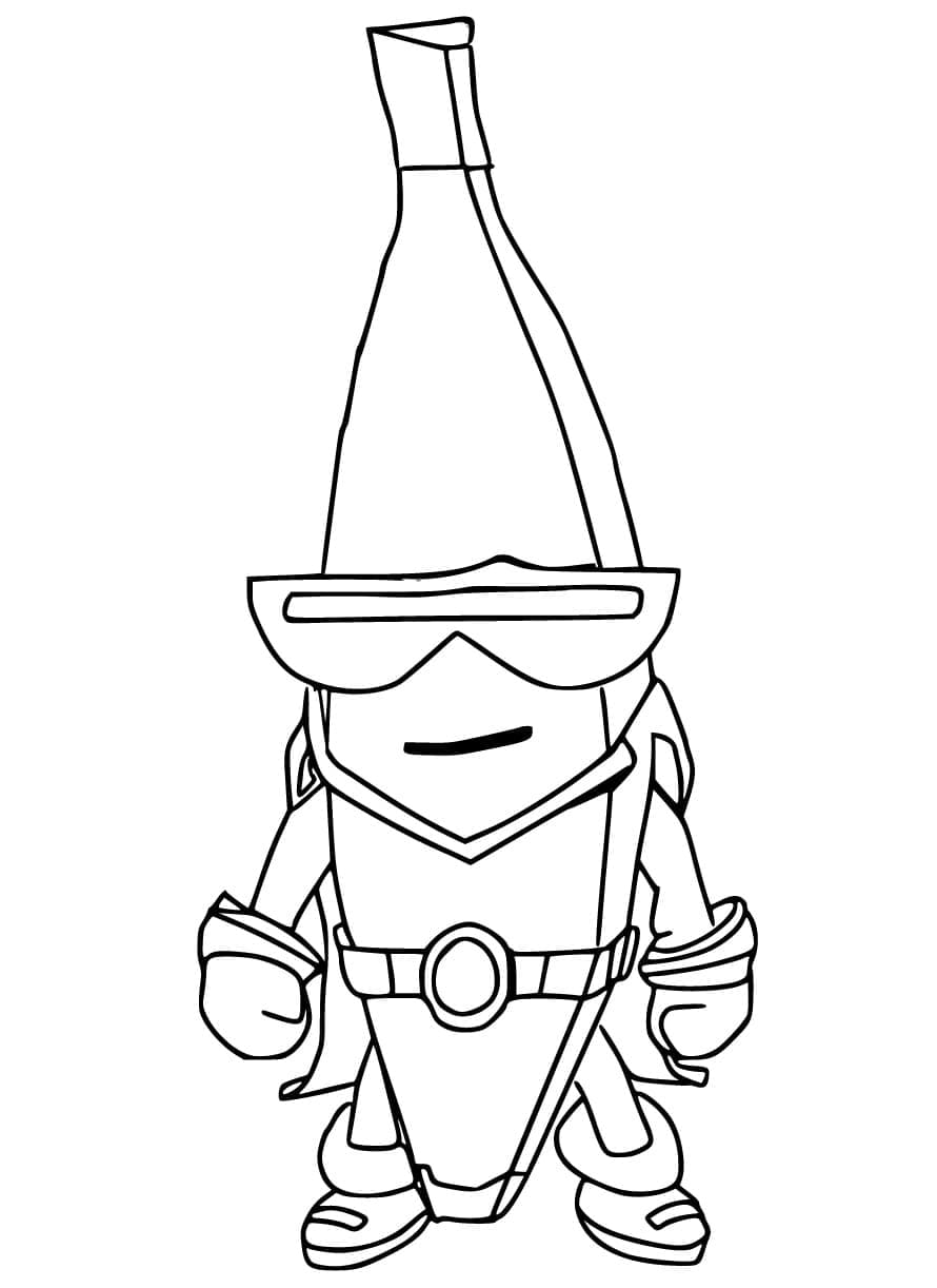 Desenho de Super Banana Stumble Guys para Colorir e Pintar