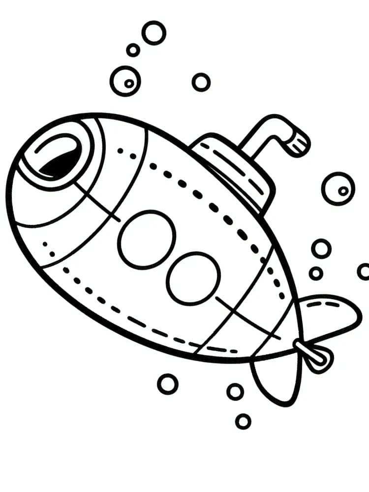 Desenho de Submarino para Crianças para Colorir e Pintar