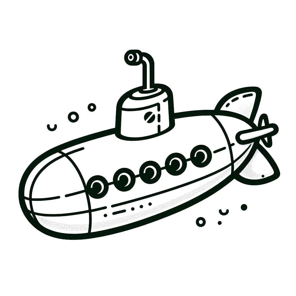 Desenho de Submarino Perfeito para Colorir e Pintar