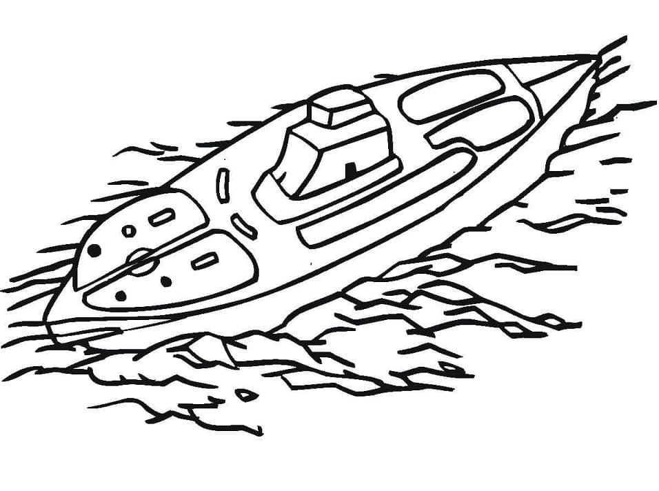 Desenho de Incrível Submarino na Superfície do Mar para Colorir e Pintar