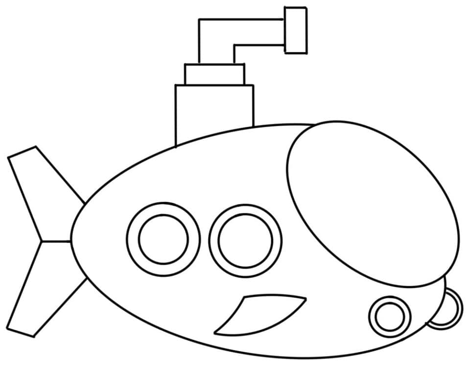 Desenho de Submarino para Colorir e Pintar