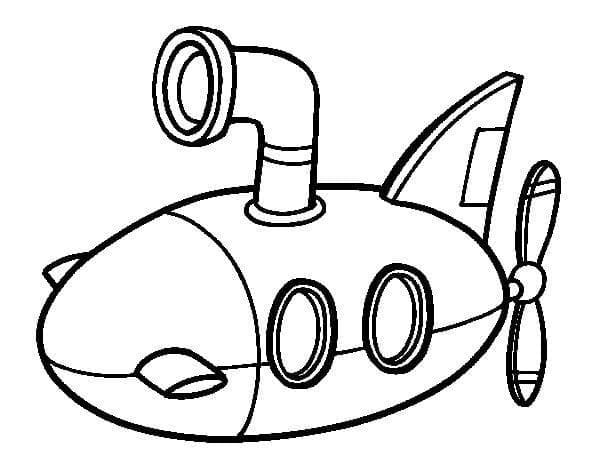 Desenho de Submarino para Desenhar e Colorir Fácil e Pintar