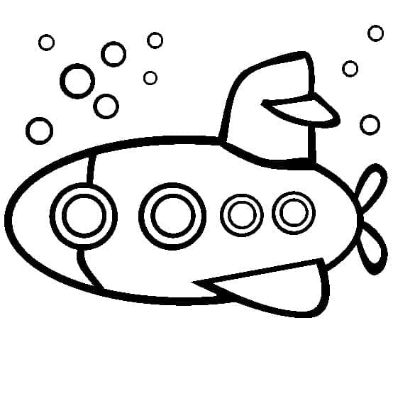 Desenho para Imprimir de Submarino A4 e Pintar