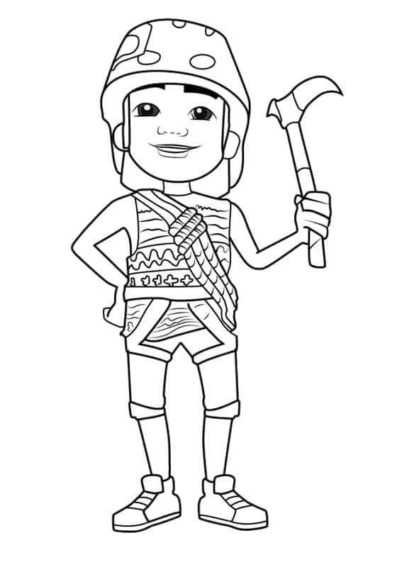 Desenho de Carlos de Subway Surfers para Colorir e Pintar