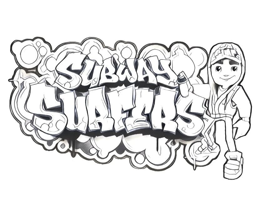 Desenho de Jogo Subway Surfers Grátis para Colorir e Pintar