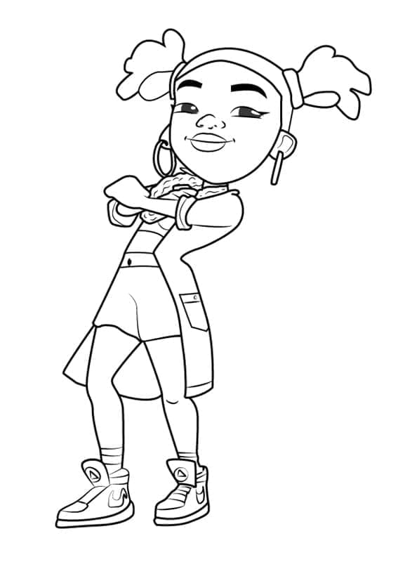 Desenho de Lauren de Subway Surfers para Colorir e Pintar