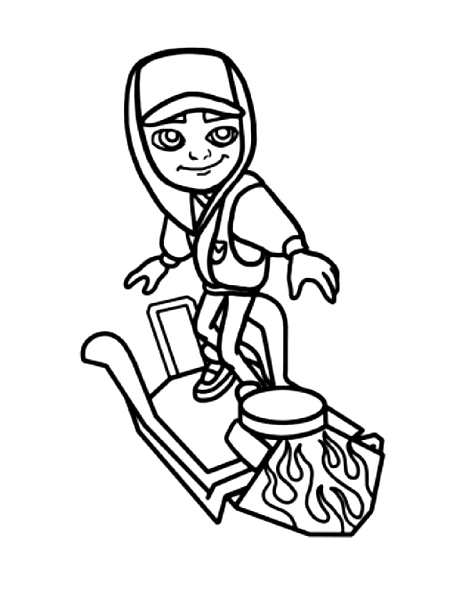 Desenho de Subway Surfers em Pdf para Colorir e Pintar