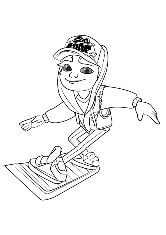 Desenho de Subway Surfers Grátis para Colorir e Pintar