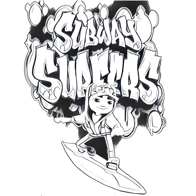 Desenho de Subway Surfers Grátis para Crianças para Colorir e Pintar
