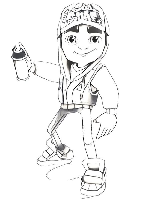 Desenho de Subway Surfers para Crianças para Colorir e Pintar