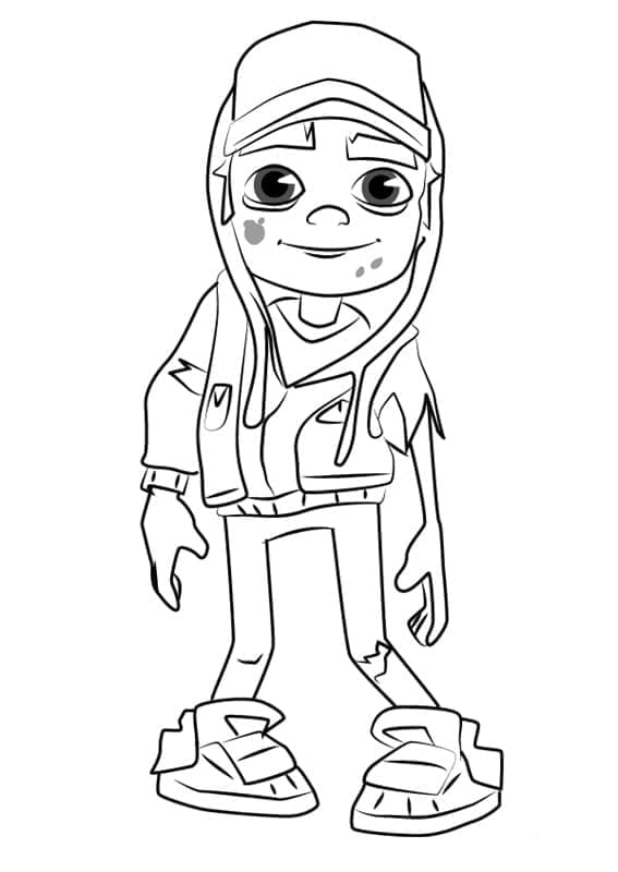 Desenho de Zombie Jake de Subway Surfers para Colorir e Pintar