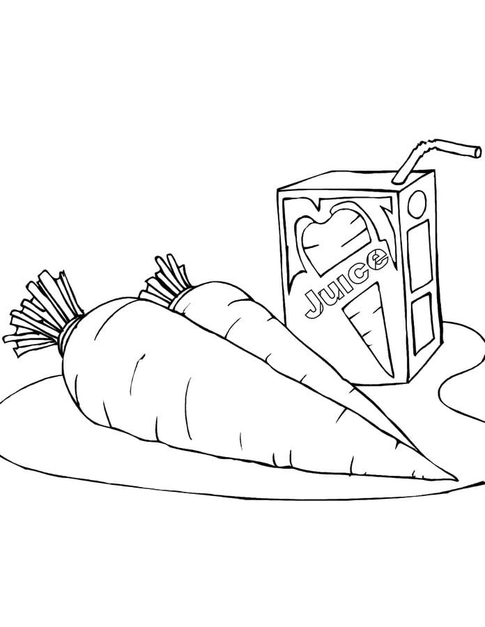 Desenho de Suco de Cenoura para Colorir e Baixar Pdf e Pintar