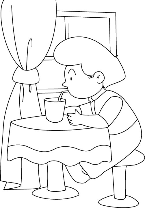 Desenho de Suco para Colorir e Pintar