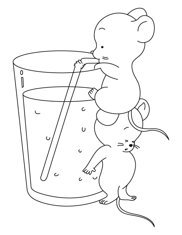 Desenho de Suco para Colorir Imprimivel e Pintar